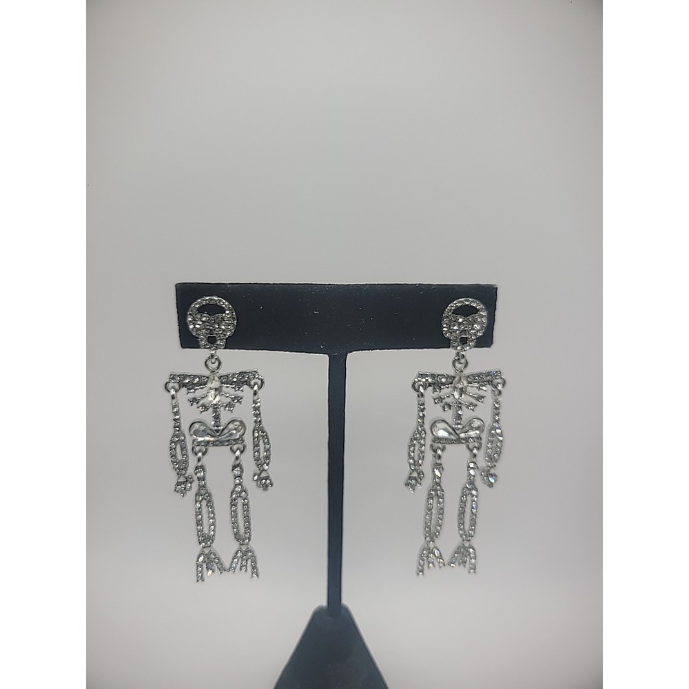 New Bijoux Bar Earrings Pieced Post  Drop Dangle Skeleton  Jewelry Costume